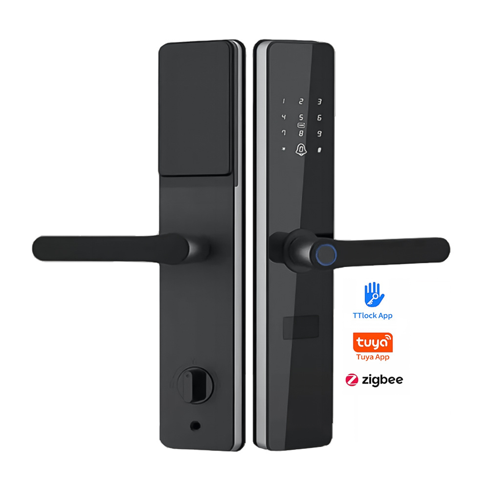 Chinese Factory Smart Lock Zigbee Security Door TTlock Tuya WIFI Fingerprint Door Lock Handle