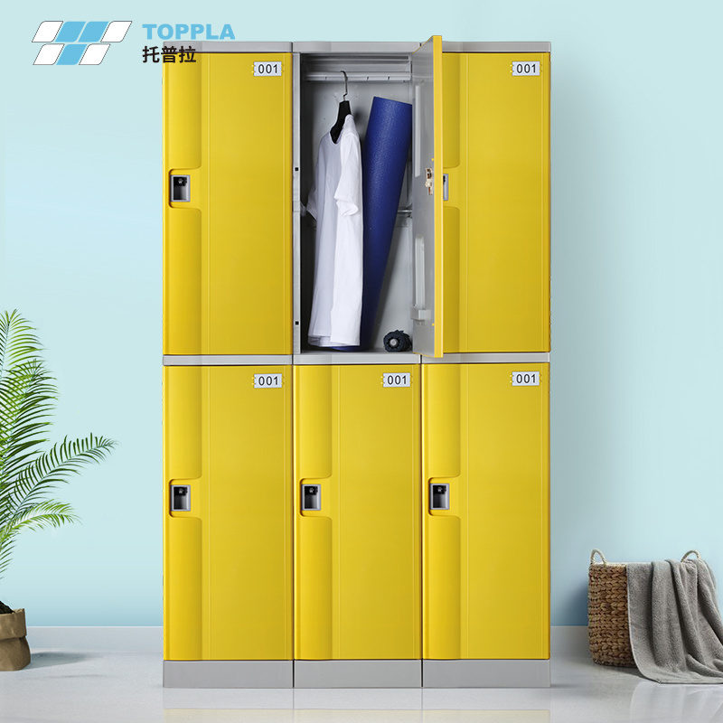 Toppla lockers dressing 6 door fitness locker cabinet wardrobe school staff storage plastic gym lockers