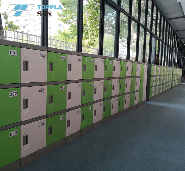 school corridor green white public 6 doors fashion lockers with pin code mudroom abs plastic locker