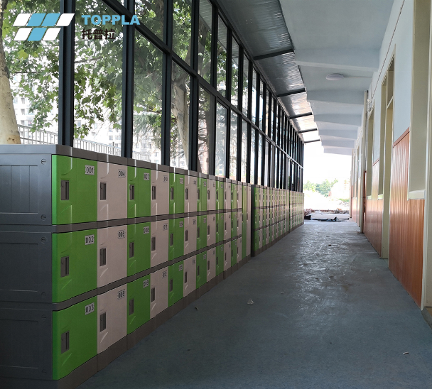 school corridor green white public 6 doors fashion lockers with pin code mudroom abs plastic locker