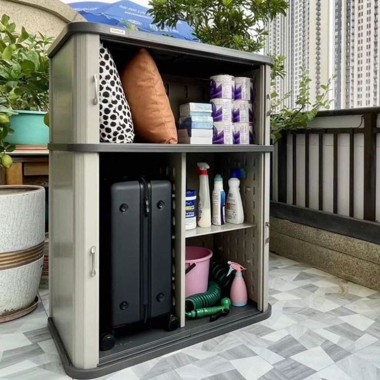 hdpe material tv shoe cabinet lights waterproof outdoor storage garden cabinet portable storage cabinet