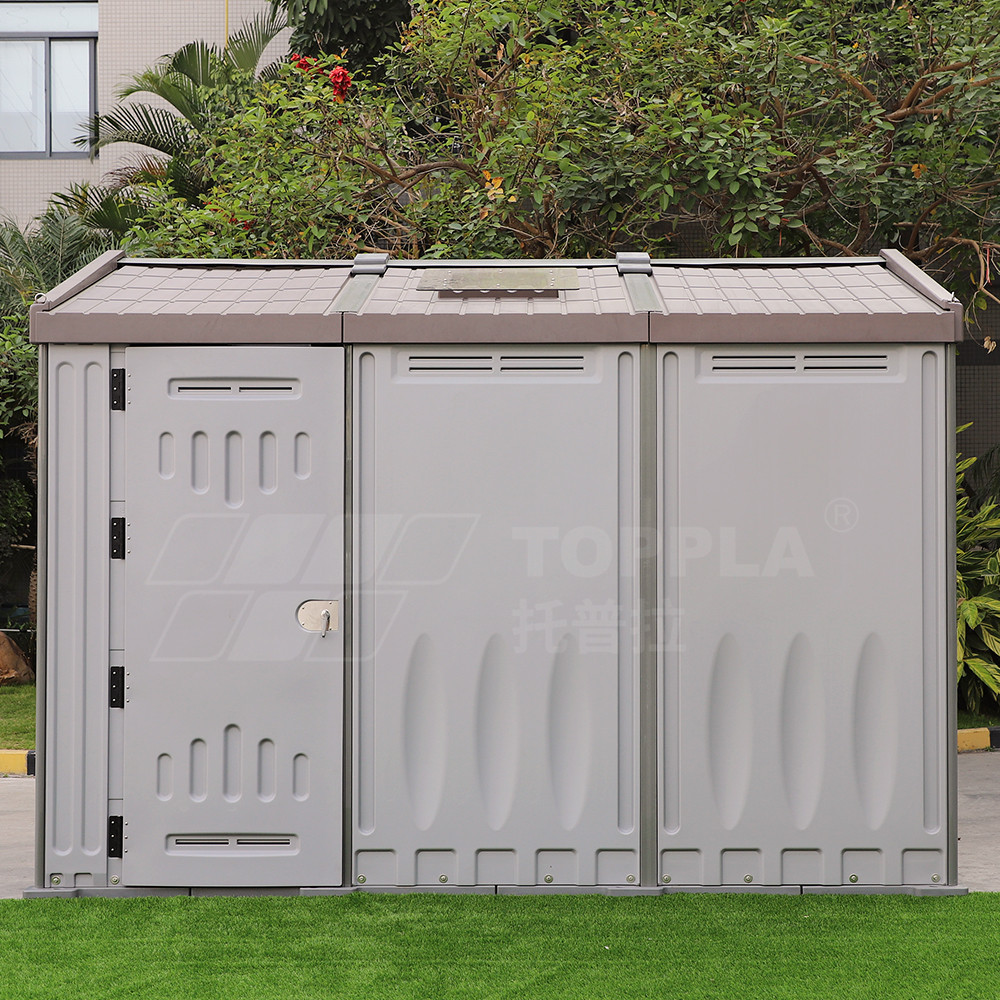 Multi-Function 2 room Store Storage Combined Plastic Shed Outdoor Storage with Locking System