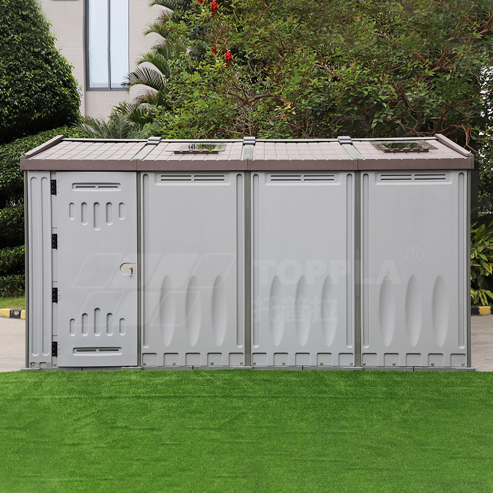 Multi-Function 2 room Store Storage Combined Plastic Shed Outdoor Storage with Locking System