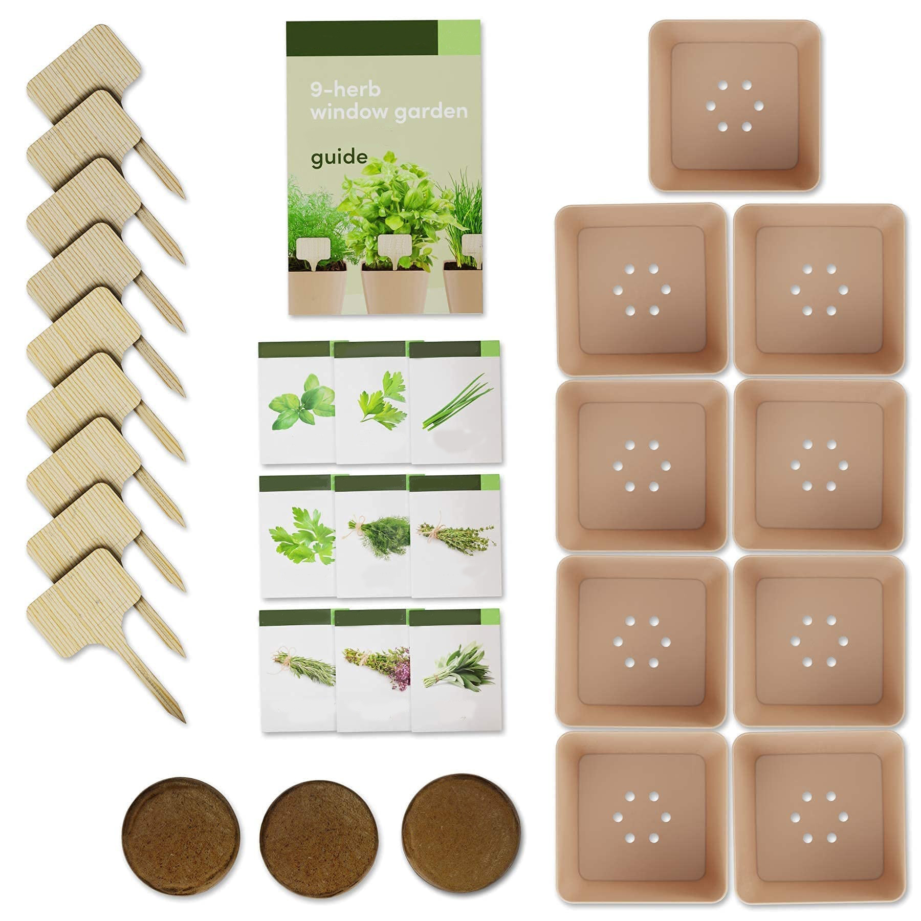 9 Herbs Starter Window Garden Kit for Cooking Best Unusual Birthday Gift Easily Kitchen Windowsill Unique Gardening Indoor