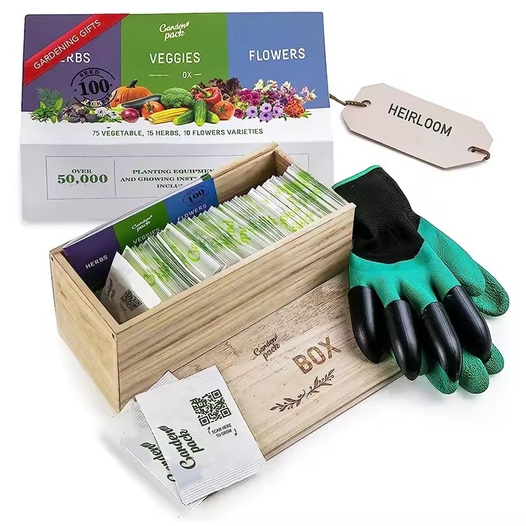 Professional Custom Planting Kit 100 Varieties of Vegetable Herb and Flower  Gardening Gifts for Women and Men