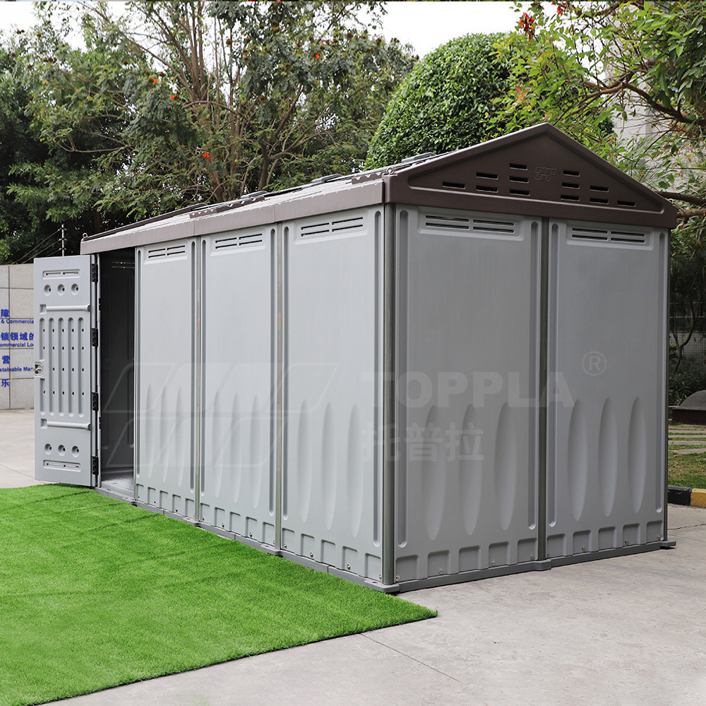 Four- room big size HDPE Plastic outdoor storage shed