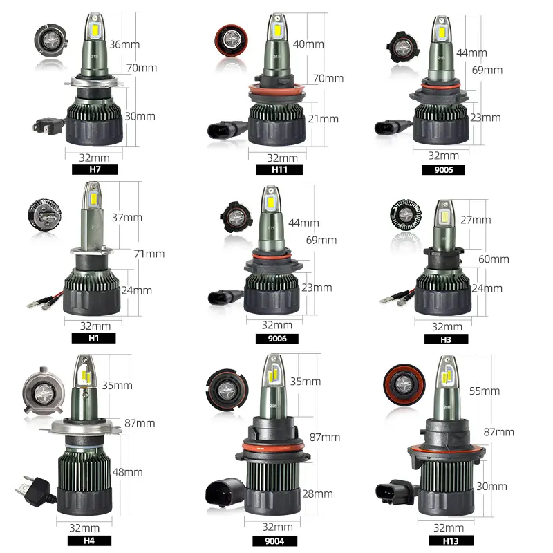 2023 high quality 70W 7000LM V3E  6000K LED headlights bulbs gtr lighting   h7 headlight bulb v3 m18 led headlight