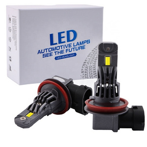 A51 super bright play and plug fan cooling  H1 H4 H7 9005 9006 H11 car LED headlight bulb 6000K led fog bulb