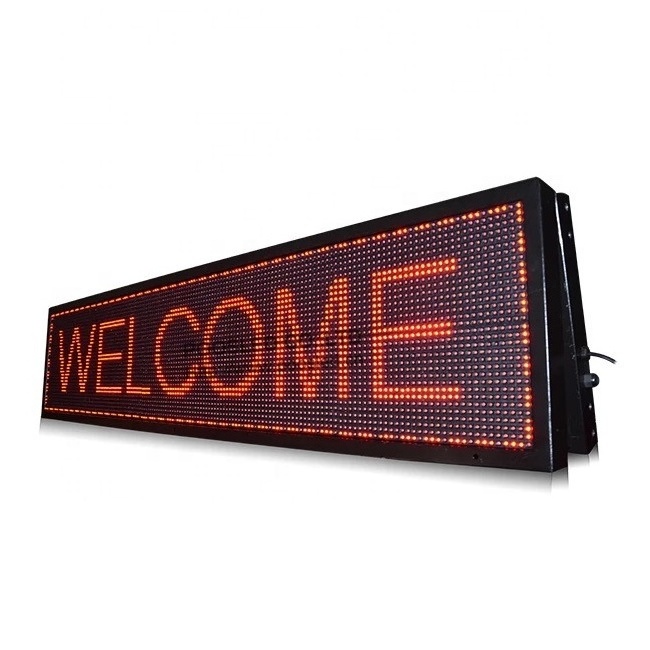 Shenzhen TP P10 Red Color 2560x640mm Exterior Temperature / Data / Time  LED Sign