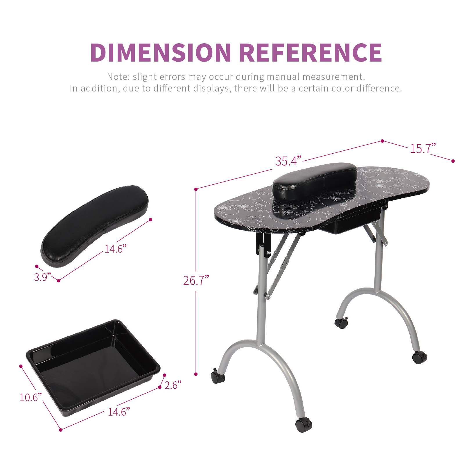 Beauty Salon Nail Table Modern Fashionable Folding Manicure Table Portable Nail Desk