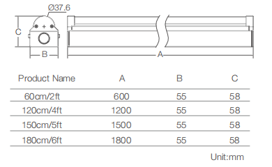 Toppo hot led fixtures adjustable 32W waterproof 4 ft linear batten lights t8 led tube light Indoor Lighting for supermarket