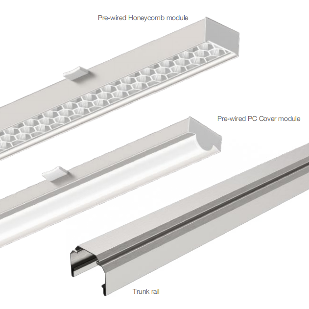 Adjustment Modular System Easy Install LED linear pendant Trunking System recessed linear lighting supermarket lighting