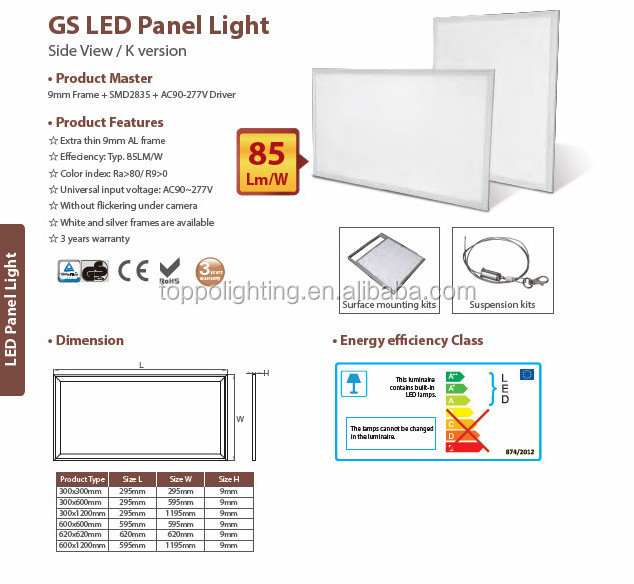 Toppo 600X1200 130LM/W DALI Dimming Office Lighting LED Panel Light 5000K