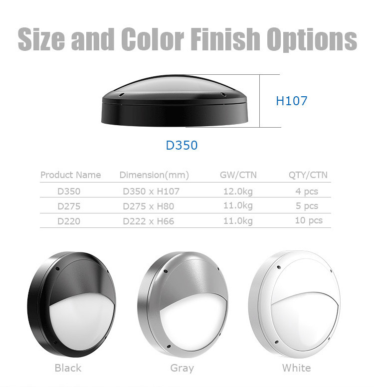 Toppo 2D flush mount Half Moon led motion sensor emergency ceiling light led bulkhead light with waterproof sensor light