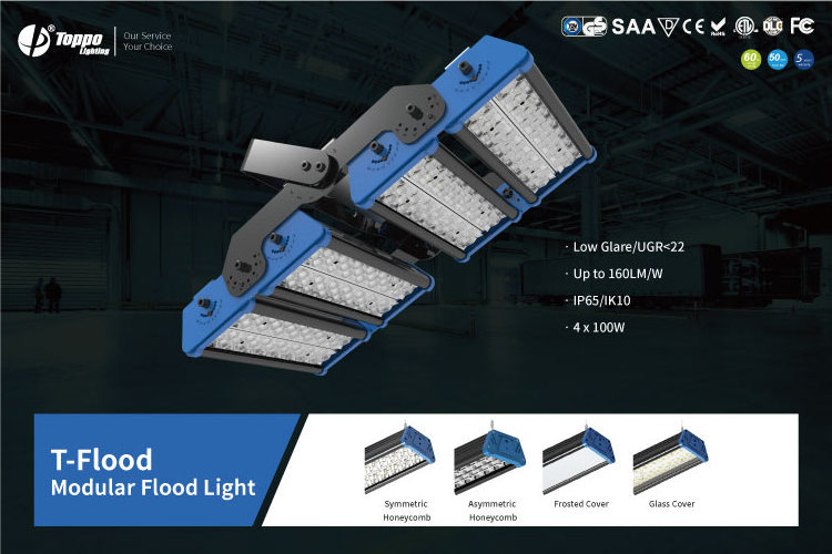 Modular led high bay light 100w symmetric Honeycomb low glare industrial lamp IP65 Waterproof 200 Watt LED Flood Light