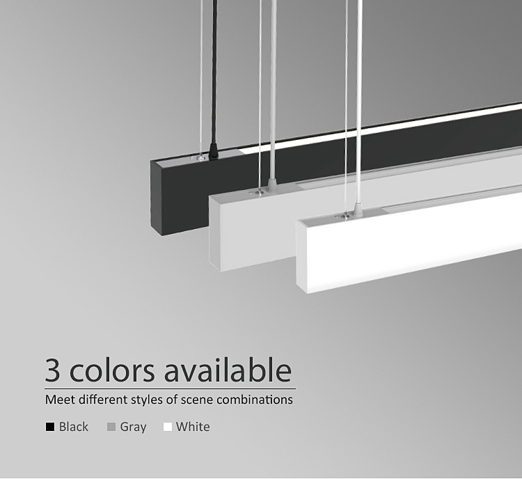 Toppo AC 200-240V CCT adjustable pendant led lights ceiling office pendant linear led batten light linear lighting for ceiling