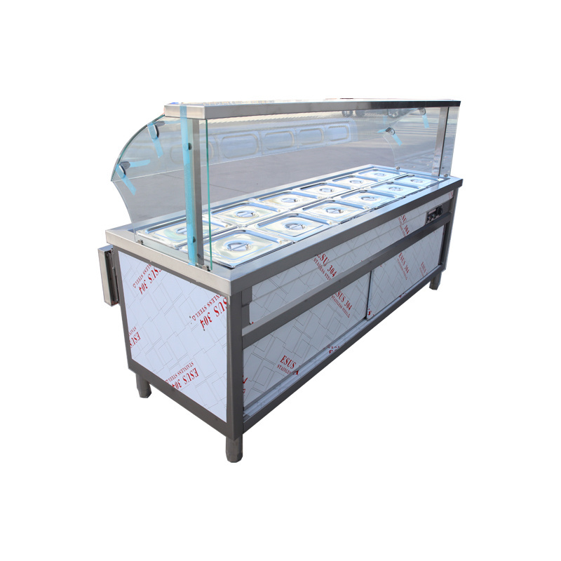 High quality bain marie commercial hot with glass bain marie food warmer display