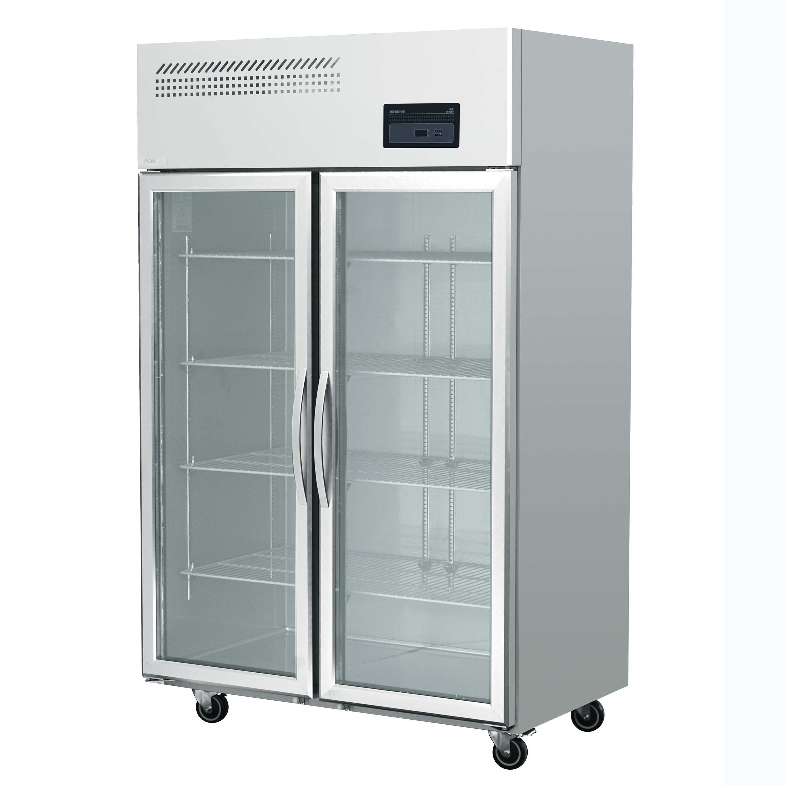 Commercial restaurant workbench fridge 1800 mm length work table two door pizza prep counter salad bar table