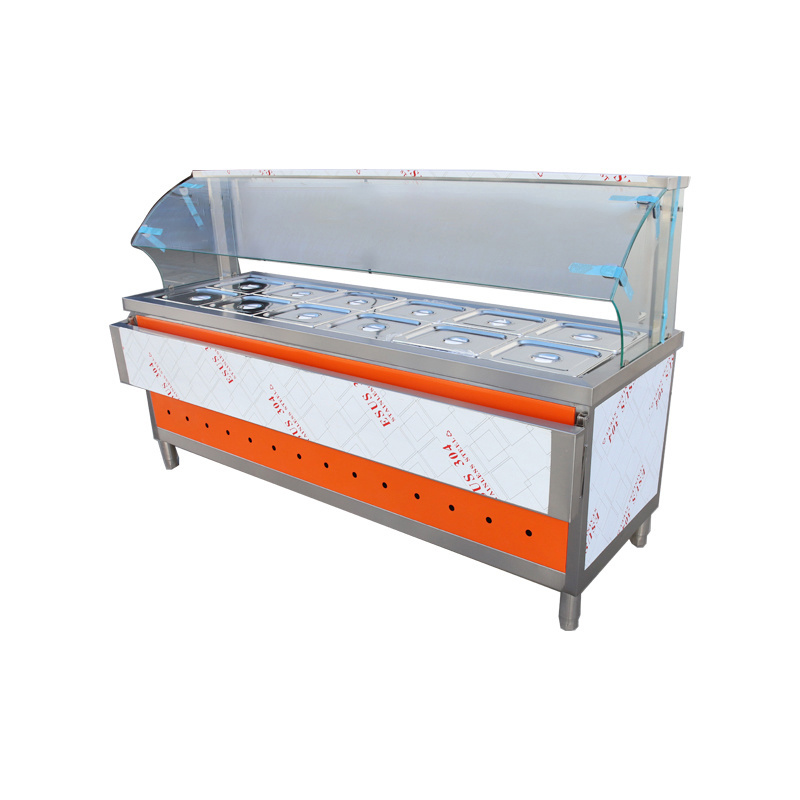 High quality bain marie commercial hot with glass bain marie food warmer display