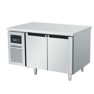 Commercial restaurant workbench fridge 1800 mm length work table two door pizza prep counter salad bar table