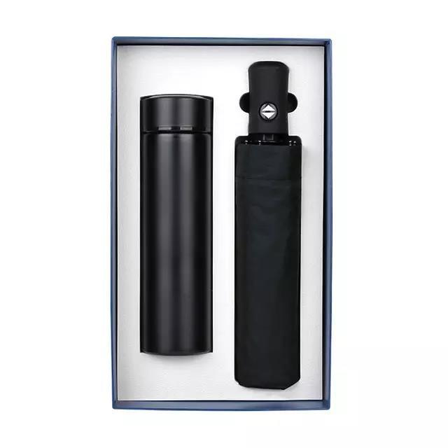 2023 New Hot Corporate Company Luxury Promotion Gift Set Automatic Smart Umbrella & Water Bottle With Temperature Display