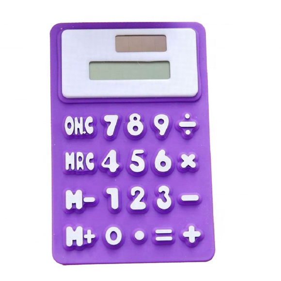 8 Digit Solar Powered Pocket Silicone Calculator Silicone Foldable Calculator