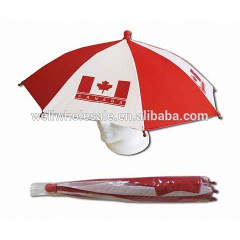 Promotional head umbrella,sun cap umbrellas,customized promotion logo printed sun umbrella hats