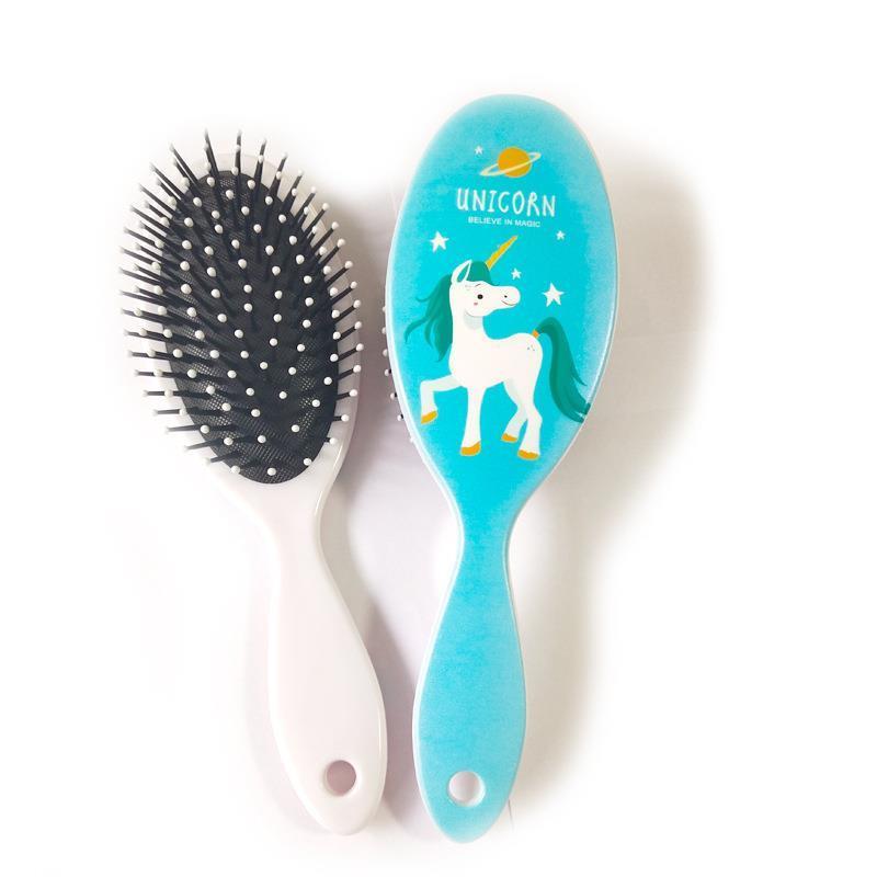 Hair Brush Airbag Massage Comb Printed Plastic ABS Plastic Round Hair Brush Nano Technology Ceramic Ionic Plastic Toy Unicorn