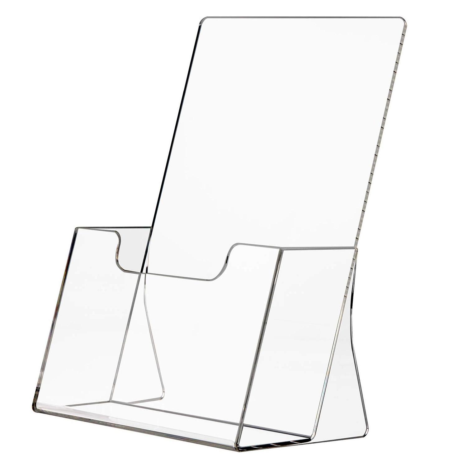 Custom Clear Acrylic Greeting Card Display Rack Plexiglass Lucite Tabletop Brochure Display Holder