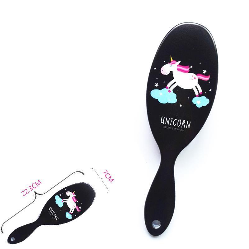 Hair Brush Airbag Massage Comb Printed Plastic ABS Plastic Round Hair Brush Nano Technology Ceramic Ionic Plastic Toy Unicorn