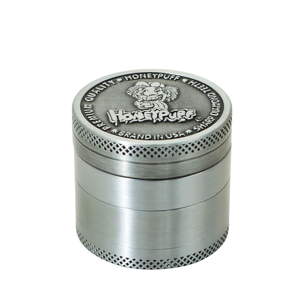 HONEYPUFF Engraved Zinc Alloy  40*35 MM Metal Smoking Herb Grinder 3 Layers Tobacco Grinder Smoking