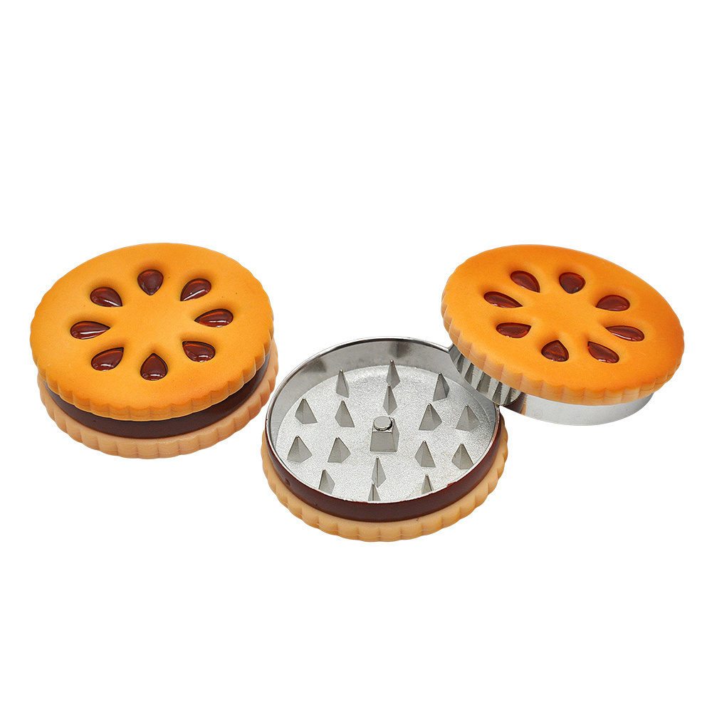 Cookie Shape Grinder-3 Part Grinder Lovely Biscuit Shape Metal Grinder For Smoking Accessories