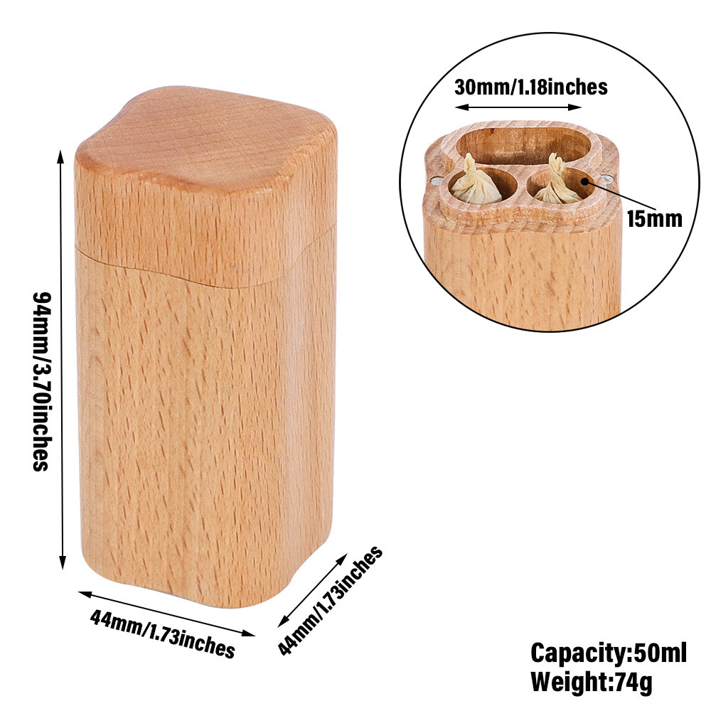 Wholesale Wood Bamboo Smoking Stash Tank Tobacco Cigarette Container Tobacco Box + Lighter Holder