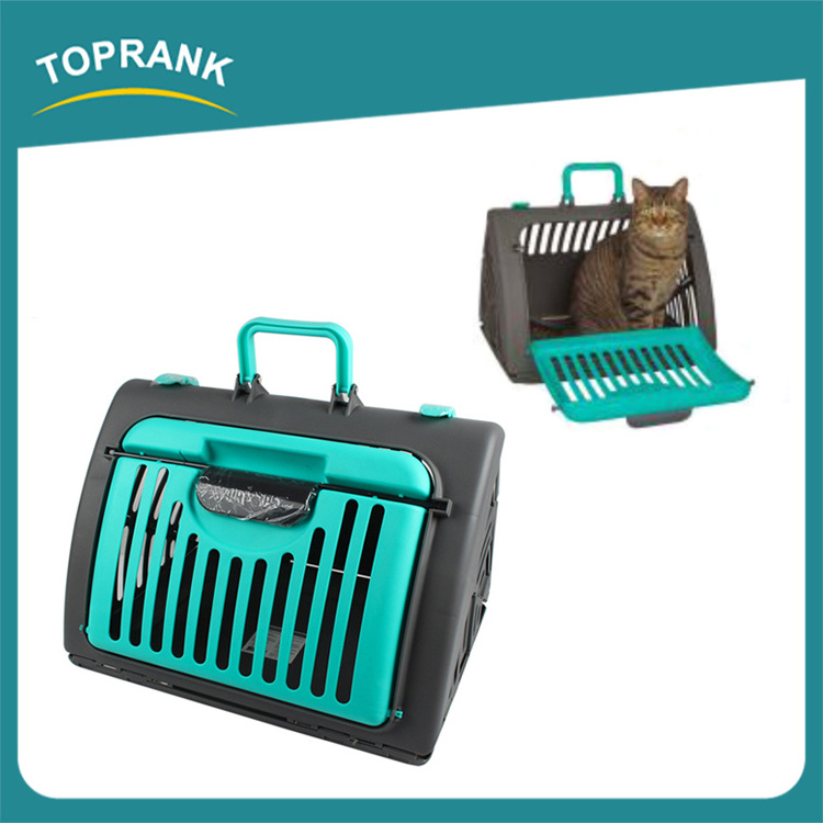 Toprank hot sale expandable plastic pet carrier crates, foldable transport pet dog carrier airline