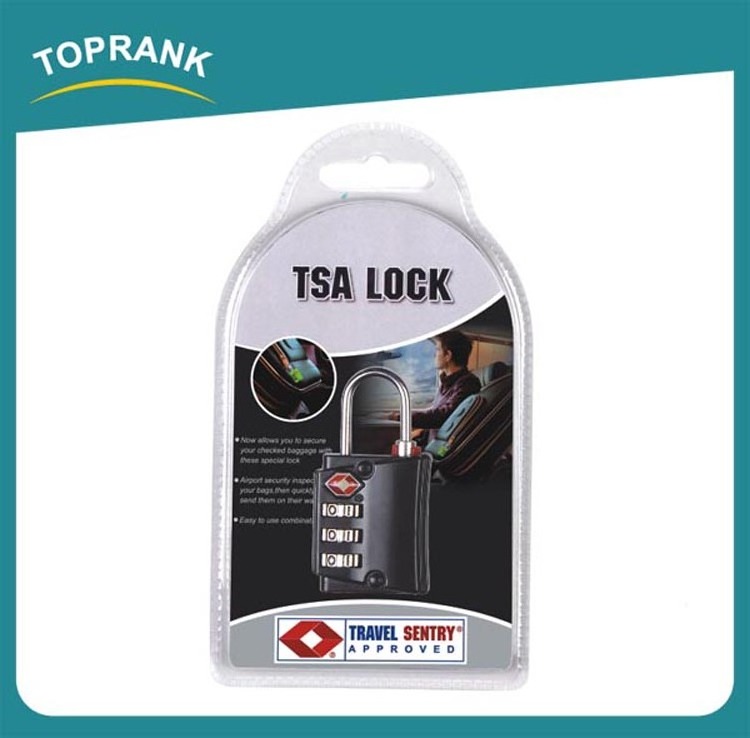 Toprank Cheap Black Safe TSA Approved Professional Luggage Small 3 Digital Combination TSA Code Lock Padlock