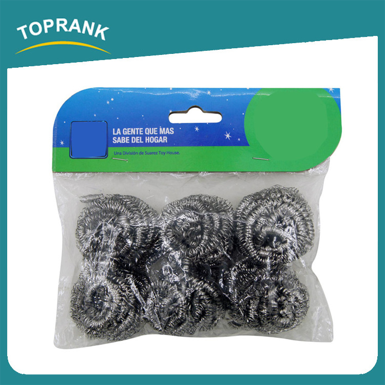 Toprank Manufacturer High Quality Kitchen Cleaning Stainless Steel Pan Pot Scourer Cleaning Ball Mesh Wire Scrubber