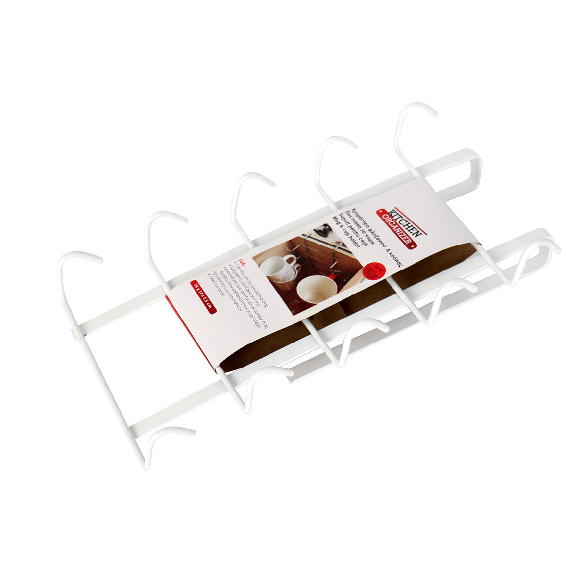 Hot Sell Household Kitchen Under Cabinet Mug Holder 10 Hook Coffee Cup Metal Storage Shelf