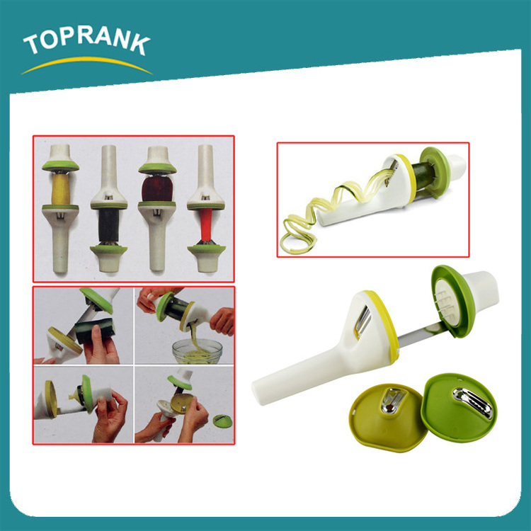 Toprank New Arrival Salad Maker 4 In 1 Twist Handheld Manual Vegetable Fruit Spiral Slicer Vegetable Spiralizer