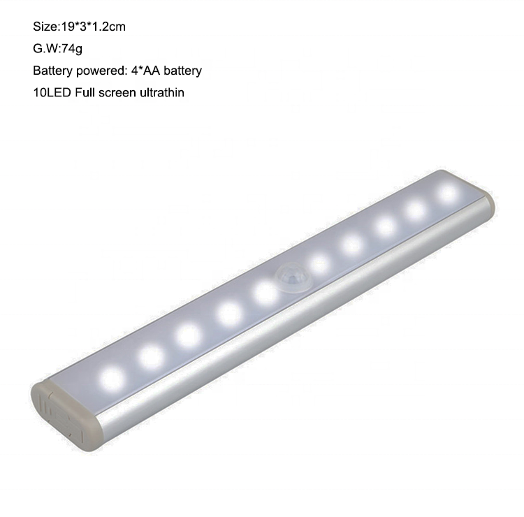 10 Led Battery Powered Stick On Magnetic Wall Lamp Stairs Light Led Motion Sensor Cabinet Light