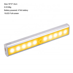 10 Led Battery Powered Stick On Magnetic Wall Lamp Stairs Light Led Motion Sensor Cabinet Light