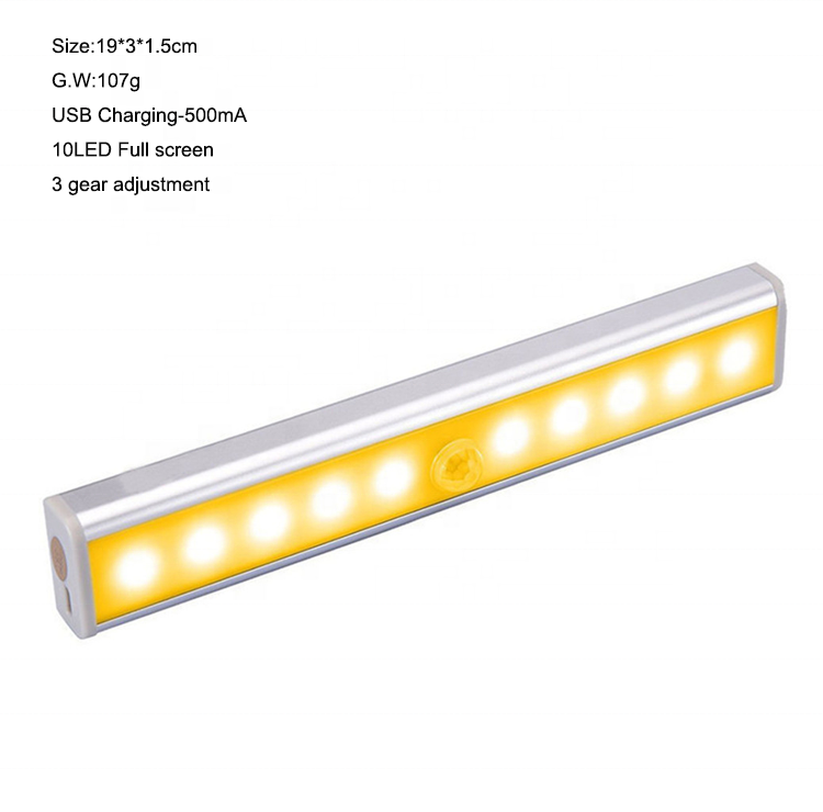 10 Led Battery Powered Stick On Magnetic Wall Lamp Stairs Light Led Motion Sensor Cabinet Light