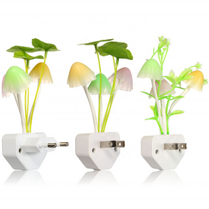 Mini Smart Home Sensor LED Night Light Color Changing Plug-in LED Mushroom Dream Bed Lamp