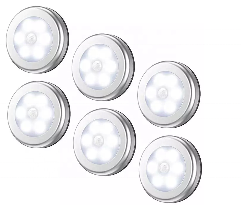 Wireless Cabinet Light 6 LED Motion Sensor Light Magnetic LED Night Lights for Bedroom Washroom