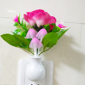 Colorful Light LED Night Light Plant Mushroom Plug in Led Flower Night Light Sensor