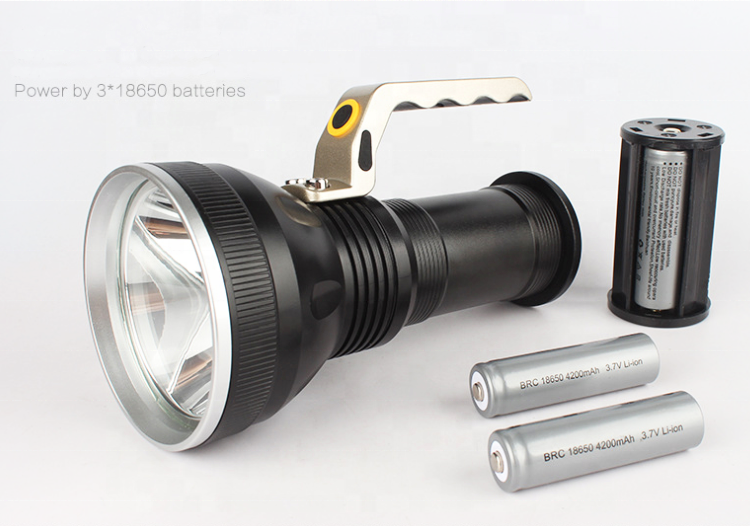 3*18650 Rechargeable Batteries Led Flash Torch Light 10W T6 High Power Led Searchlight