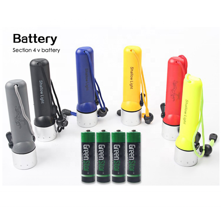 High Quality Portable ABS AA Battery Waterproof Multifunction Diving Flashlight Underwater Torchlight Powerful Led Flashlights