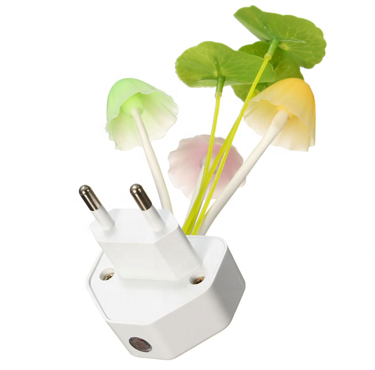 Mini Smart Home Sensor LED Night Light Color Changing Plug-in LED Mushroom Dream Bed Lamp