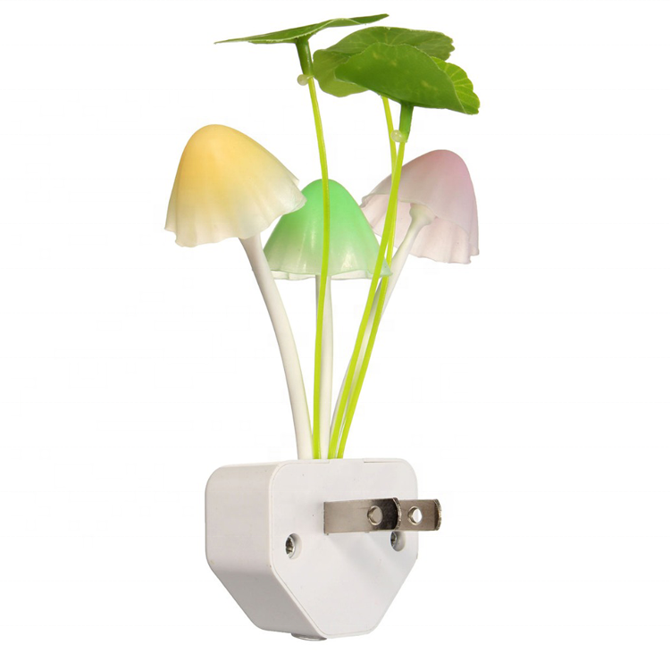 Mini Smart Home Sensor LED Night Light Color Changing Plug-in LED Mushroom Dream Bed Lamp