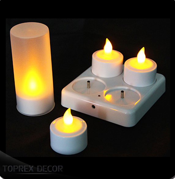 3D Flame LED Candles Small Pink Taper Wax Bright Realistic  Personalized Tea Light Weddings Flameless Battery Power