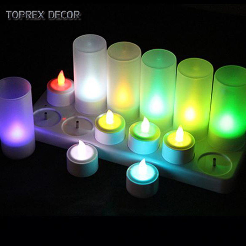 2024 New style SHENPU Flameless  Decoration Lamp cold rechargeable tea light led candles with flickering flame